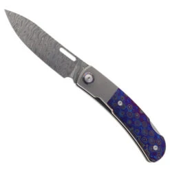 Maxace Beetle 2.0 Folding Knife Zirconium Handle Damascus Plain Edge