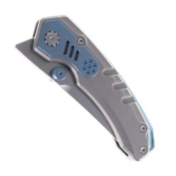 Maxace Blacklight-02 Folding Knife Beadblast & Blue Titanium Handle M390 Blade OM03-1-A -Blades MAXACE BLACKLIGHT 02 OM03 1 A 01 86613.1751393454