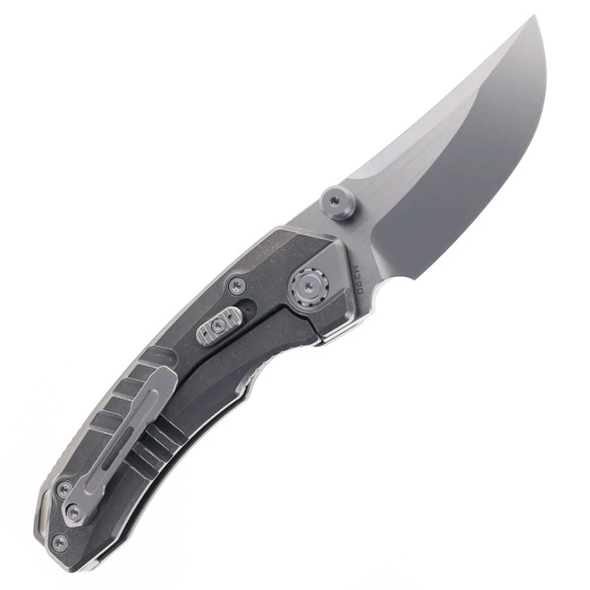 Maxace Blacklight-02 Folding Knife Beadblast Titanium Handle M390 Blade OM03-1-B 2 Maxace Blacklight-02 Folding Knife Beadblast Titanium Handle M390 Blade OM03-1-B - Image 2
