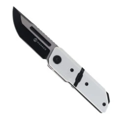 Maxace Capsule Folding Knife White/Black G10 Handle Plain Edge