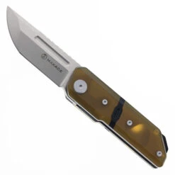 Maxace Capsule 2.0 Folding Knife Amber G10/PEI Handle 10CR15COMOV Plain Edge MM27-2-E