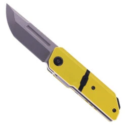 Maxace Capsule Pocket Knife Cerakote Yellow/Black Titanium Handle Magnacut Blade MM29-1-A