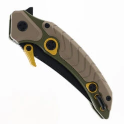 Maxace Dragon Knight Folding Knife Green/Sand Titanium Handle M398 Plain Edge -Blades MAXACE DRAGON GREEN 01 93921.1741110513