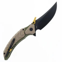 Maxace Dragon Knight Folding Knife Green/Sand Titanium Handle M398 Plain Edge -Blades MAXACE DRAGON GREEN 04 69278.1741110513