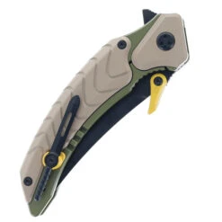 Maxace Dragon Knight Folding Knife Green/Sand Titanium Handle M398 Plain Edge -Blades MAXACE DRAGON GREEN 06 92383.1741110513