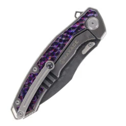 Maxace Halictus Folding Knife Titanium/Zirmascus Handle Damascus Plain Edge MM37-1-C -Blades MAXACE HALICTUS TIMASCUS MM37 I C 03 75748.1741115927
