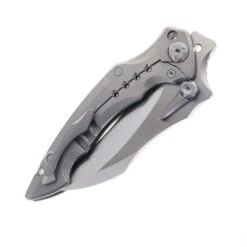 Maxace Hela Folding Scythe Pocket Knife Grey Titanium Handle M390 Satin Blade M20A -Blades MAXACE HELA M20A 03 74162.1706037490