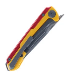 Maxace Kestrel Folding Knife Yellow/Red Aluminum/G10 Handle Magnacut Drop Point Plain Edge Satin Finish MM28-1-D -Blades MAXACE MM28 1 D KESTREL 03 93227.1723064513