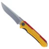 Maxace Kestrel Folding Knife Yellow/Red Aluminum/G10 Handle Magnacut Drop Point Plain Edge Satin Finish MM28-1-D