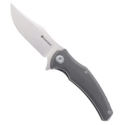 Maxace Orion Folding Knife Black Titanium Handle Magnacut Plain Edge M23B