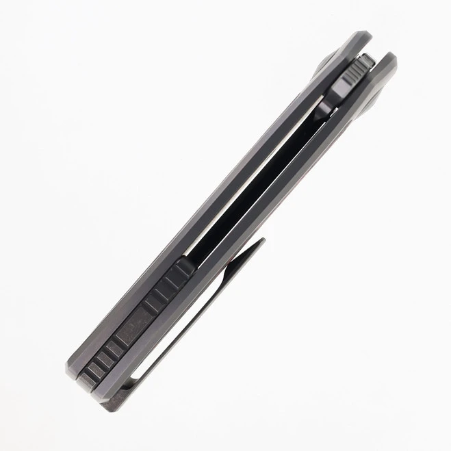 Maxace Perseus Folding Knife Grey Titanium Handle Red Carbon Fiber Inlay Magnacut Steel Blade OM47-1-A 6 Maxace Perseus Folding Knife Grey Titanium Handle Red Carbon Fiber Inlay Magnacut Steel Blade OM47-1-A - Image 6