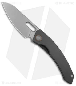 Maxace Black Mirror Frame Lock Knife Stonewash Titanium (3.25" Stonewash)