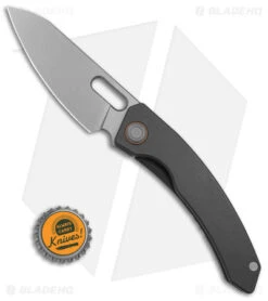 Maxace Black Mirror Frame Lock Knife Stonewash Titanium (3.25" Stonewash) -Blades Maxace Black Mirror FLK SW Ti 4in BHQ 160304 td size