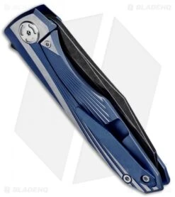 Maxace Knives Cicada Frame Lock Knife Blue Ti (3.75" Black SW) 5 Maxace Knives Cicada Frame Lock Knife Blue Ti (3.75" Black SW) -Blades Maxace Cicada Titanium Blue Smokewash BHQ 49644 jr side