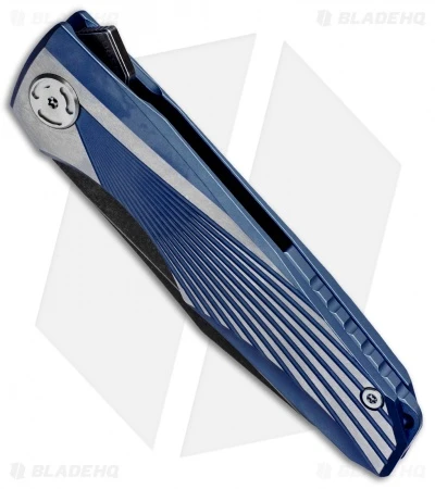 Maxace Knives Cicada Frame Lock Knife Blue Ti (3.75" Black SW) 2 Maxace Knives Cicada Frame Lock Knife Blue Ti (3.75" Black SW) - Image 2