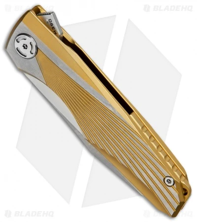 Maxace Knives Cicada Frame Lock Knife Gold Ti (3.75" Satin) 2 Maxace Knives Cicada Frame Lock Knife Gold Ti (3.75" Satin) - Image 2