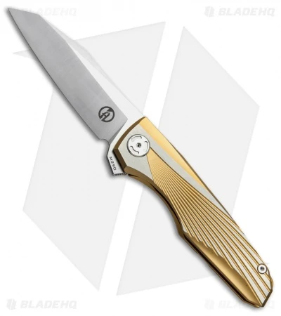 Maxace Knives Cicada Frame Lock Knife Gold Ti (3.75" Satin) 1 Maxace Knives Cicada Frame Lock Knife Gold Ti (3.75" Satin)