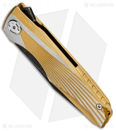 Maxace Knives Cicada Frame Lock Knife Gold Ti (3.75" Black SW) 2 Maxace Knives Cicada Frame Lock Knife Gold Ti (3.75" Black SW) - Image 2