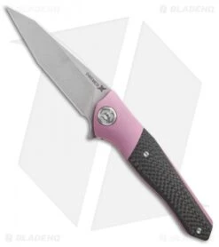 Maxace Dwemer Assassin Liner Lock Knife Carbon Fiber/ Purple Ti (3.8" Stonewash)