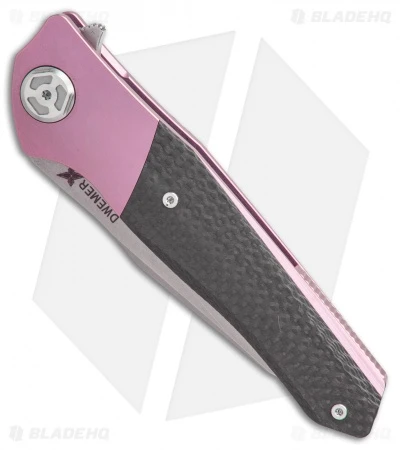 Maxace Dwemer Assassin Liner Lock Knife Carbon Fiber/ Purple Ti (3.8" Stonewash) 2 Maxace Dwemer Assassin Liner Lock Knife Carbon Fiber/ Purple Ti (3.8" Stonewash) - Image 2