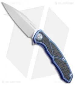 Maxace Halictus Frame Lock Knife Blue Ti/CF (3.75" Stonewash)
