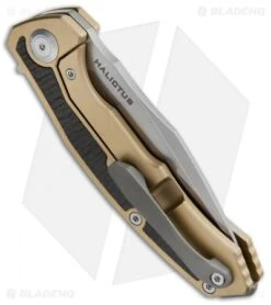 Maxace Halictus Frame Lock Knife Bronze Ti/CF (3.75" Stonewash) -Blades Maxace Halictus Bronze Ti CF BHQ 50333 jr side