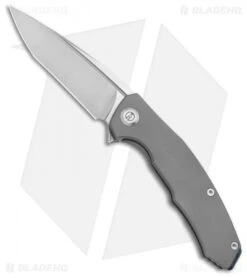 Maxace Halictus Tanto Frame Lock Knife Ti W/ Blue Clip (3.75" Stonewash)