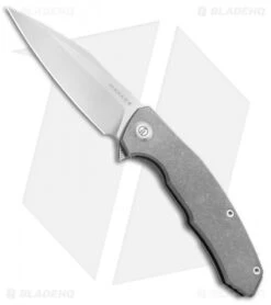 Maxace Halictus Frame Lock Knife Tumbled Ti (3.75" Stonewash)
