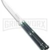 Maxace MidnightCat Obsidian-S Balisong Butterfly Knife Green G-10 - Drop Point