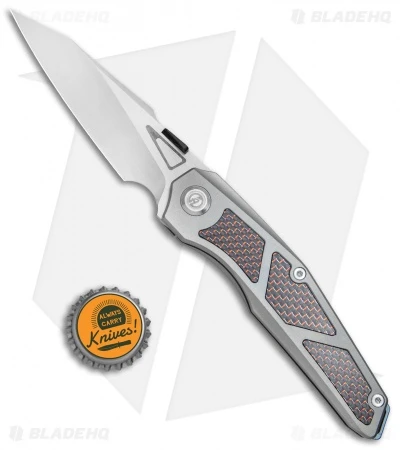 Maxace Knives Glede Frame Lock Knife Blasted Ti/Red LSCF (3.75" Satin) MG01 4 Maxace Knives Glede Frame Lock Knife Blasted Ti/Red LSCF (3.75" Satin) MG01 - Image 4