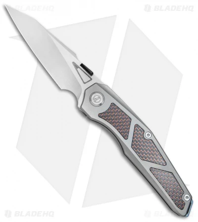 Maxace Knives Glede Frame Lock Knife Blasted Ti/Red LSCF (3.75" Satin) MG01 1 Maxace Knives Glede Frame Lock Knife Blasted Ti/Red LSCF (3.75" Satin) MG01