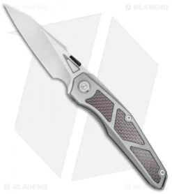 Maxace Knives Glede Frame Lock Knife Tumbled Ti/Red LSCF (3.75" Satin) MG05
