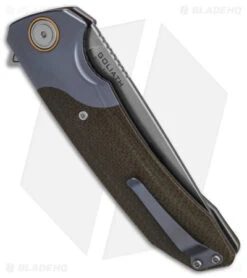 Maxace Knives Goliath 2.0 Liner Lock Knife Micarta/Blue Titanium (4.5" SW) -Blades Maxace Knives Goliath 2 LLK Micarta Blue Ti 4in SW BHQ 147319 td4