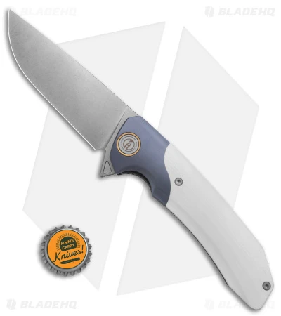 Maxace Knives Goliath 2.0 Liner Lock Knife White G-10/Blue Titanium (4.5" SW) 4 Maxace Knives Goliath 2.0 Liner Lock Knife White G-10/Blue Titanium (4.5" SW) - Image 4