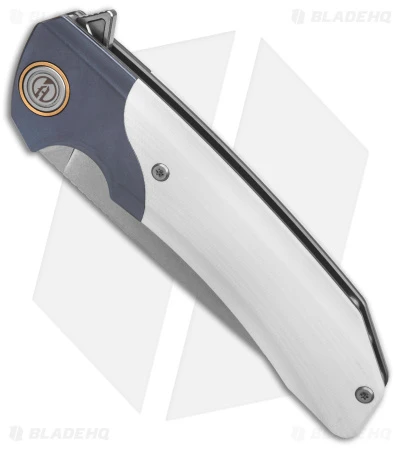 Maxace Knives Goliath 2.0 Liner Lock Knife White G-10/Blue Titanium (4.5" SW) 2 Maxace Knives Goliath 2.0 Liner Lock Knife White G-10/Blue Titanium (4.5" SW) - Image 2