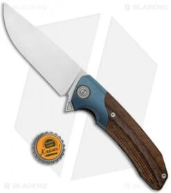 Maxace Knives Goliath 2.0 Liner Lock Knife Micarta/Blue Titanium (4.5" Satin) -Blades Maxace Knives Goliath 2.0 LL Micarta Blue Ti SW BHQ 124314 jr bottlecap