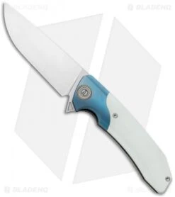 Maxace Knives Goliath 2.0 Liner Lock Knife White G10/ Blue Titanium (4.5" Satin)