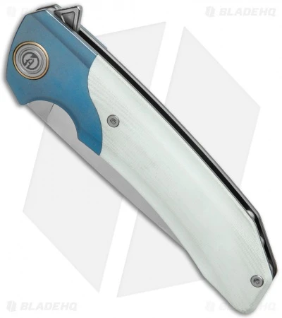 Maxace Knives Goliath 2.0 Liner Lock Knife White G10/ Blue Titanium (4.5" Satin) 2 Maxace Knives Goliath 2.0 Liner Lock Knife White G10/ Blue Titanium (4.5" Satin) - Image 2