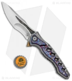 Maxace Knives Hive Frame Lock Knife Zirmascus/Titanium (4.25" Satin W/ CF Inlay) -Blades Maxace Knives Hive LL Zirmascus Satin CF Inlay MCH02 BHQ 131716 jr bottlecap