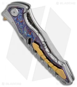Maxace Knives Hive Frame Lock Knife Zirmascus/Titanium (4.25" Satin W/ CF Inlay) -Blades Maxace Knives Hive LL Zirmascus Satin CF Inlay MCH02 BHQ 131716 jr side