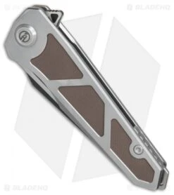 Maxace Knives Lanius Frame Lock Knife Brown G-10 (3.3" Black SW) ML06 -Blades Maxace Knives Lanius Brown G10 black sw BHQ 77223 er spine