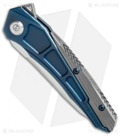Maxace Ptilopsis Hybrid Integral Frame Lock Knife Blue/Gray Ti (Hand Satin) 7 Maxace Ptilopsis Hybrid Integral Frame Lock Knife Blue/Gray Ti (Hand Satin) -Blades Maxace Ptilopsis hybrid integral blue gray ti straight bevel BHQ 74309 er spine