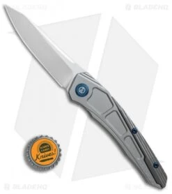Maxace Ptilopsis Hybrid Integral Frame Lock Knife Gray Ti (Hand Satin) -Blades Maxace Ptilopsis hybrid integral gray ti bevel satin BHQ 74311 er bottlecap