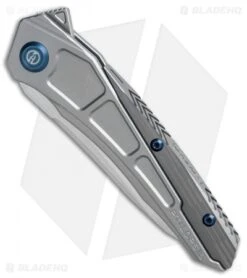 Maxace Ptilopsis Hybrid Integral Frame Lock Knife Gray Ti (Hand Satin) -Blades Maxace Ptilopsis hybrid integral gray ti bevel satin BHQ 74311 er spine