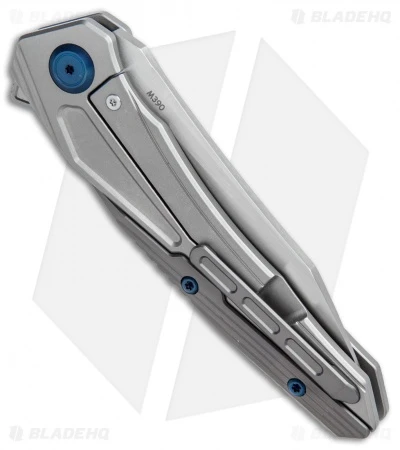 Maxace Ptilopsis Tanto Hybrid Integral Frame Lock Knife Gray Ti (Hand Satin) 2 Maxace Ptilopsis Tanto Hybrid Integral Frame Lock Knife Gray Ti (Hand Satin) - Image 2