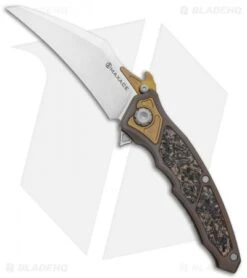 Maxace Red Queen III Frame Lock Flipper Knife Carbon Fiber/Titanium (4" Satin)