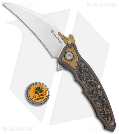 Maxace Red Queen III Frame Lock Flipper Knife Carbon Fiber/Titanium (4" Satin) 4 Maxace Red Queen III Frame Lock Flipper Knife Carbon Fiber/Titanium (4" Satin) - Image 4