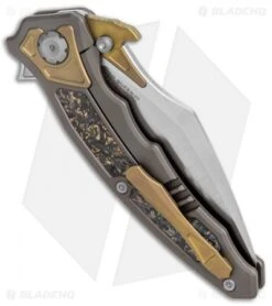 Maxace Red Queen III Frame Lock Flipper Knife Carbon Fiber/Titanium (4" Satin) 6 Maxace Red Queen III Frame Lock Flipper Knife Carbon Fiber/Titanium (4" Satin) -Blades Maxace Red Queen III Gold Bronze CF BHQ 135857 jr side