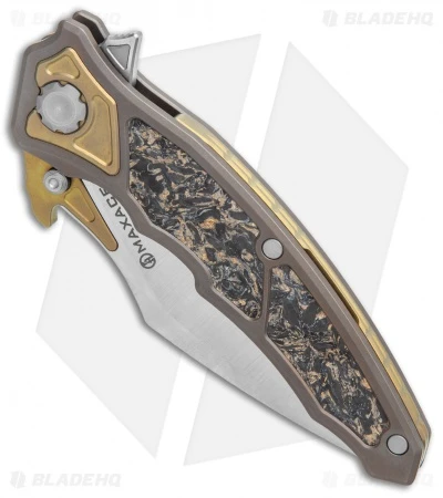 Maxace Red Queen III Frame Lock Flipper Knife Carbon Fiber/Titanium (4" Satin) 2 Maxace Red Queen III Frame Lock Flipper Knife Carbon Fiber/Titanium (4" Satin) - Image 2