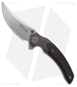 Maxace Rock Liner Lock Knife Marble Carbon Fiber + Titanium (4" Stonewash M390)